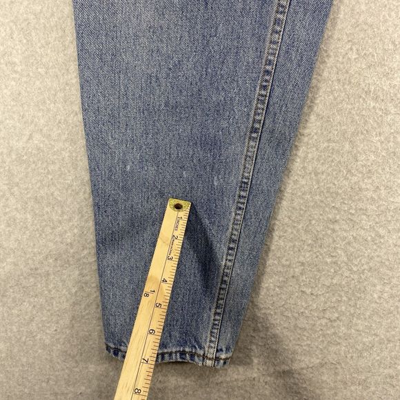 Levis 551 Jeans Womens Sz 16 34x30 Relaxed Fit Tapered Leg Distressed aded Denim - Picture 3 of 15